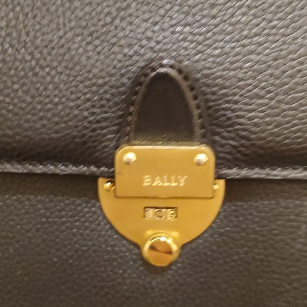 Like new Bally awesome upright briefcase or crossbody bag with terrific hardware